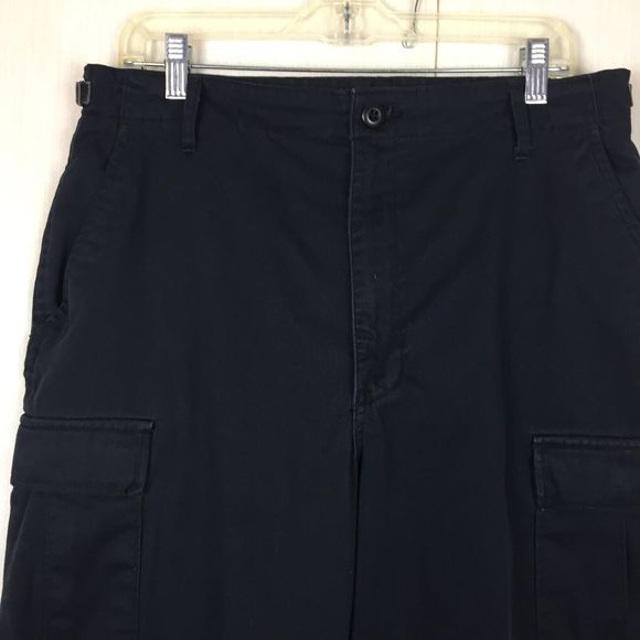 PROPPER Men's Black Cargo Pants 6-Pockets M/L Adjustable Waist Strap Zipper Fly - Picture 2 of 11